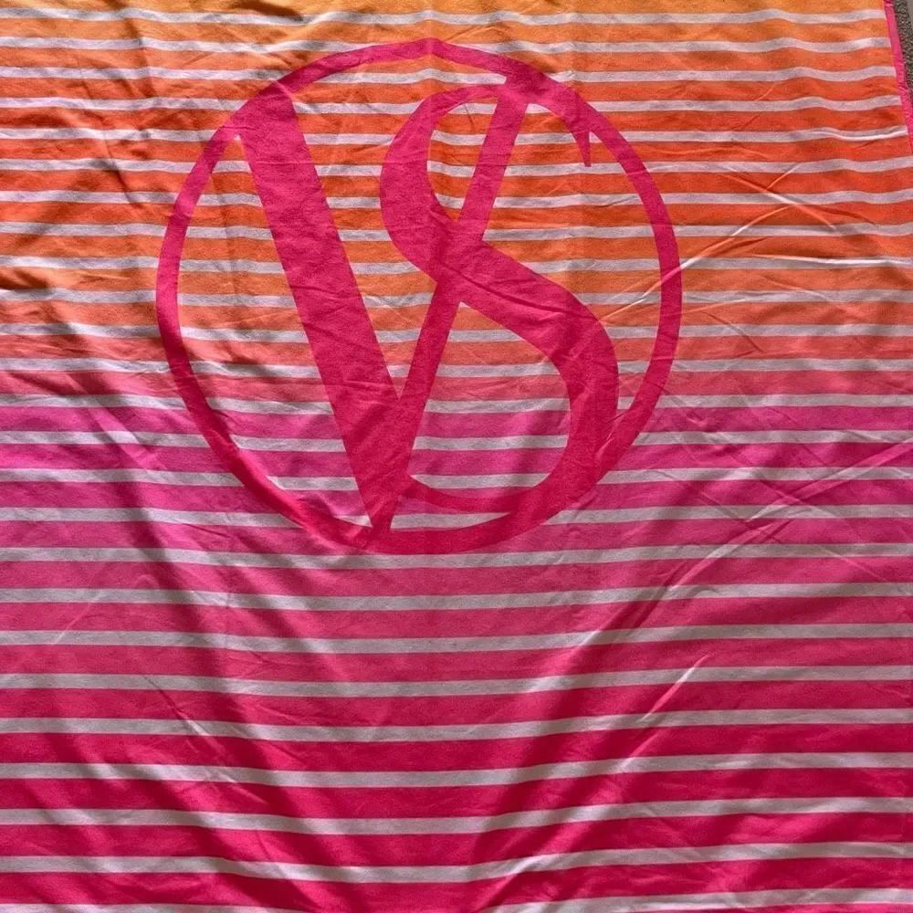 Victoria Secret Stripes Pink Neon Roll Up Beach Sand Blanket